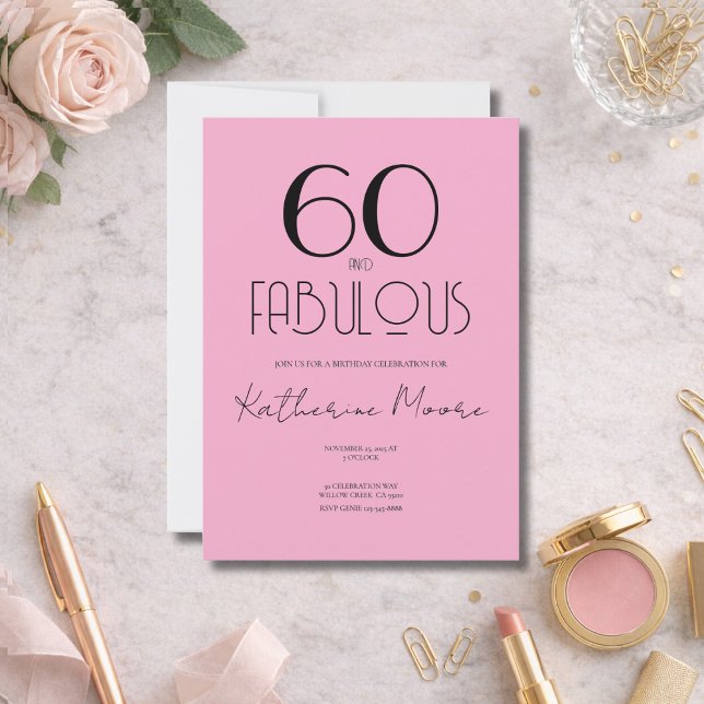Invitación Cumpleaños de 60 años Sixty and Fabulous  (Subido por el creador)