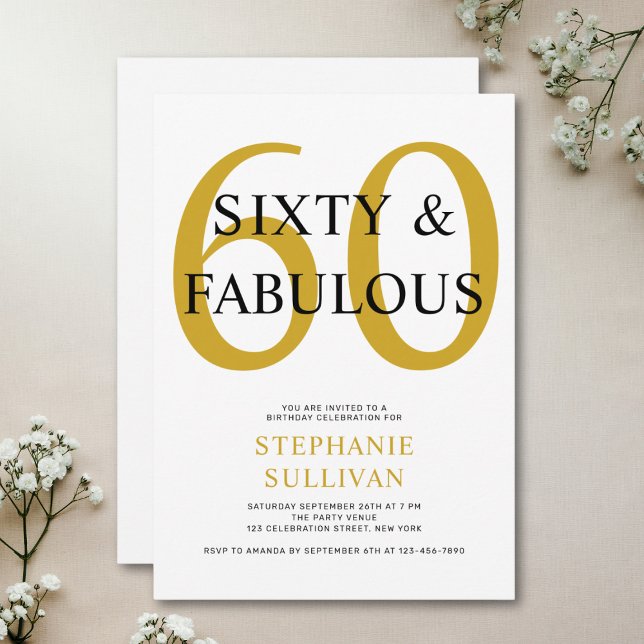 Invitación Cumpleaños de 60 años Sixty and Fabulous (Subido por el creador)