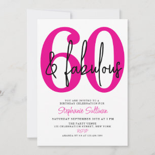 Invitación Cumpleaños de 60 y fabuloso Fiesta de Cumpleaños