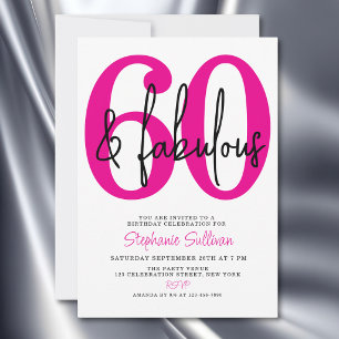 Invitación Cumpleaños de 60 y fabuloso Fiesta de Cumpleaños