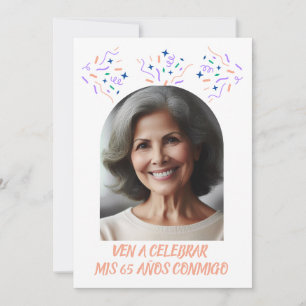 Invitación Cumpleaños de 65 años Fiesta con Foto