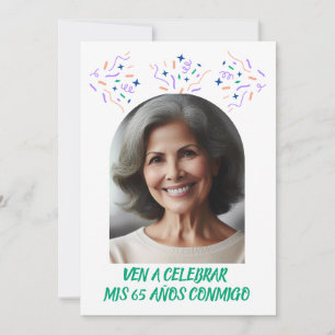 Invitación Cumpleaños de 65 años Fiesta con Foto