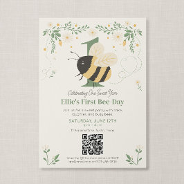 Invitación Cumpleaños de abeja de miel del primer día de abej