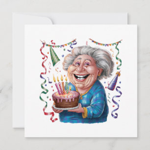 Invitación Cumpleaños de Abuela con Gran Sonrisa