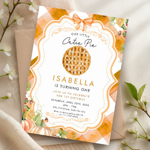 Invitación Cumpleaños de Acción de Gracias de Cutie Pie Otoño
