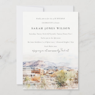 Invitación Cumpleaños de acuarela de Colorado Springs, Colora