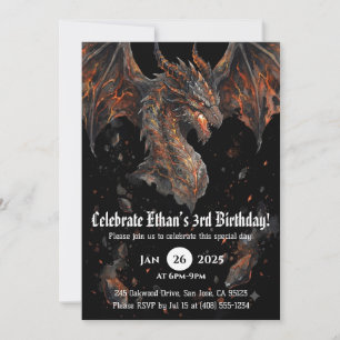 Invitación Cumpleaños de Acuarela de Dragón