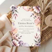 Cumpleaños de Acuarela Floral Elegante