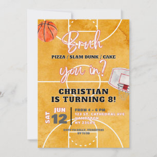 Invitación Cumpleaños de adolescente chico de baloncesto Bruh