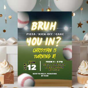 Invitación Cumpleaños de adolescente chico de béisbol