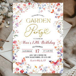 Invitación Cumpleaños de adolescentes con flores silvestres r