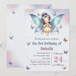 Invitación Cumpleaños de adorable hada pequeña