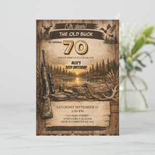 Invitación Cumpleaños de adulto de camuflaje de caza