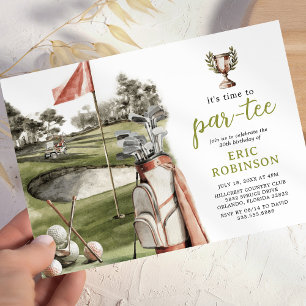 Invitación Cumpleaños de adulto de Partee Golf