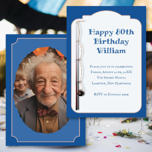 Invitación Cumpleaños de adulto tema de pesca foto