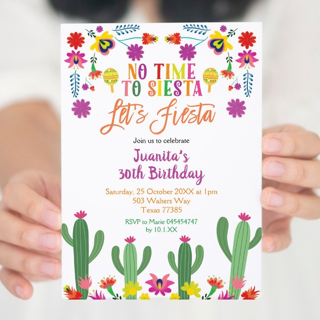 Invitación Cumpleaños de Adultos con Fiesta Floral Mexicana (Subido por el creador)