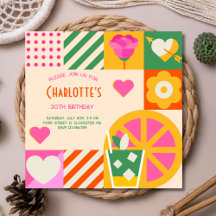 Cumpleaños de adultos cúbicos modernos