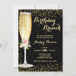 Invitación Cumpleaños de Adultos de Champagne Brunch