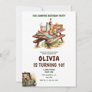 Invitación Cumpleaños de Adventure Forest Camper