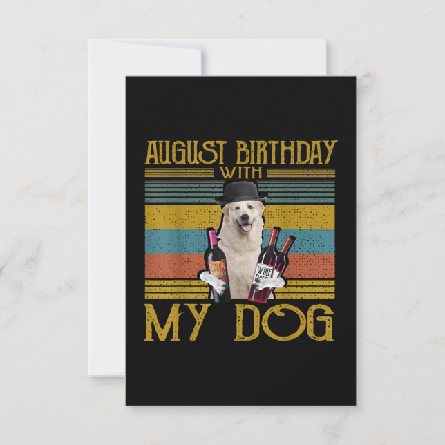 Invitación Cumpleaños de agosto con mi gran perro Pirineos 20 (Anverso)