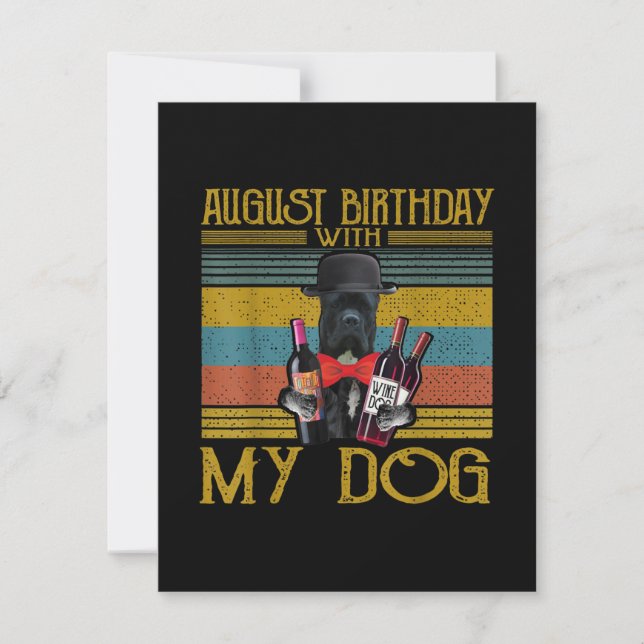 Invitación Cumpleaños de agosto con mi perro Cane Corso 2020 (Anverso)