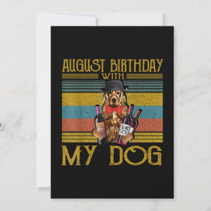 Invitación Cumpleaños de agosto con mi perro Setter Irlandés