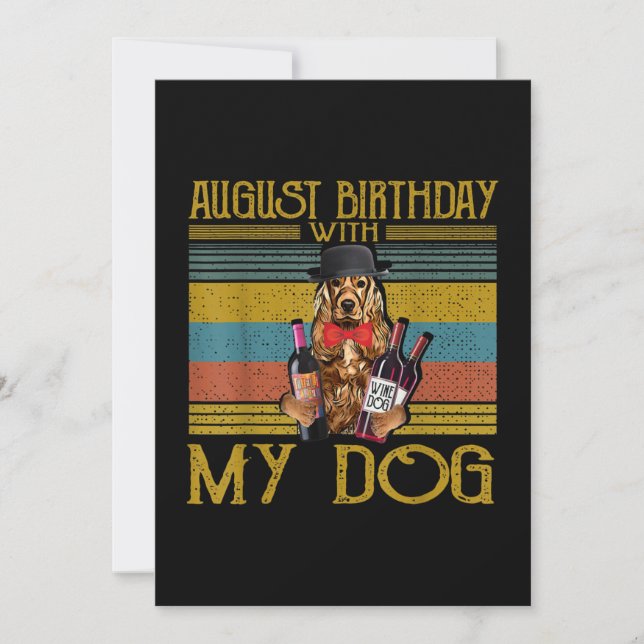 Invitación Cumpleaños de agosto con mi perro Setter Irlandés  (Anverso)