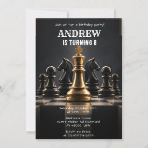 Invitación Cumpleaños de Ajedrez Digital Personalizado