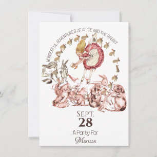 Invitación Cumpleaños de Alicia en el País de las Maravillas