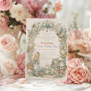 Invitación Cumpleaños de Alicia en el País de las Maravillas