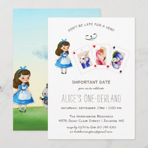 Invitación Cumpleaños de Alicia en el País de las Maravillas: