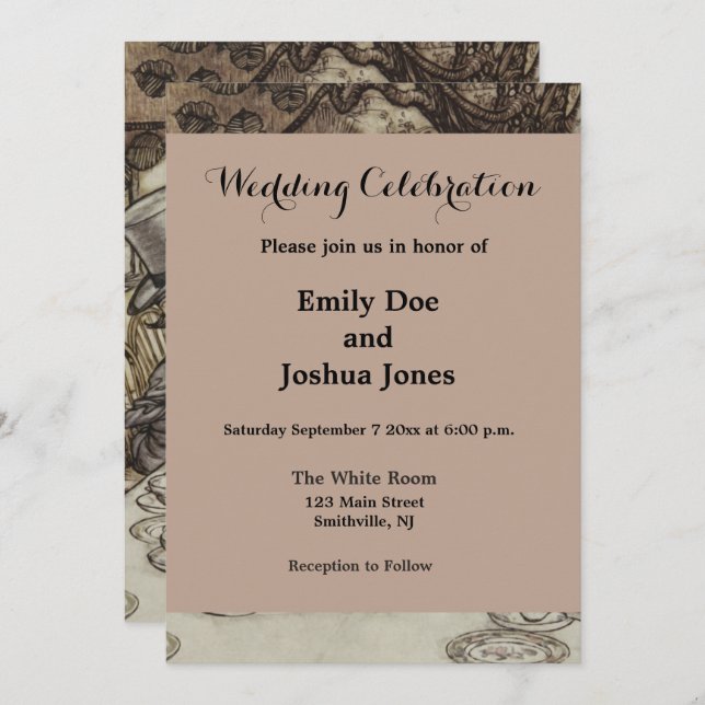 Invitación Cumpleaños de Alicia Fiesta de Cumpleaños y No Cum (Anverso / Reverso)