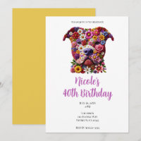 Cumpleaños de Amante de Perro Cara de Flor Pit Bul