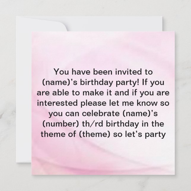 Invitación Cumpleaños de amiga linda (Reverso)