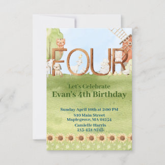Invitación cumpleaños de animales