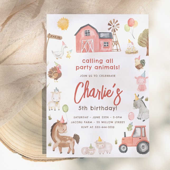 Invitación Cumpleaños de Animales de Granja (Subido por el creador)