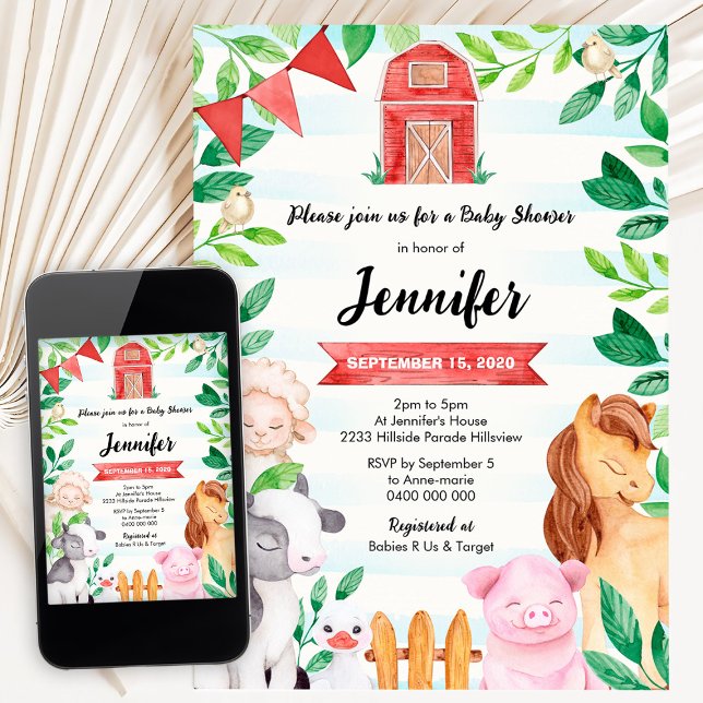 Invitación Cumpleaños de Animales de Granja (Subido por el creador)