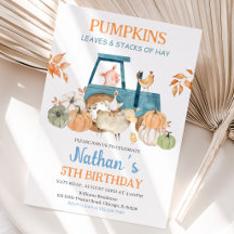 Cumpleaños de Animales de Granja de Otoño