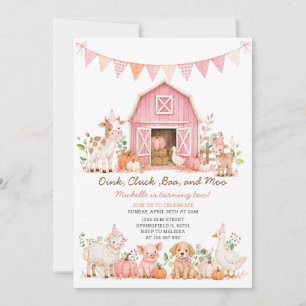 Invitación Cumpleaños de Animales de Granja de Otoño con Cala