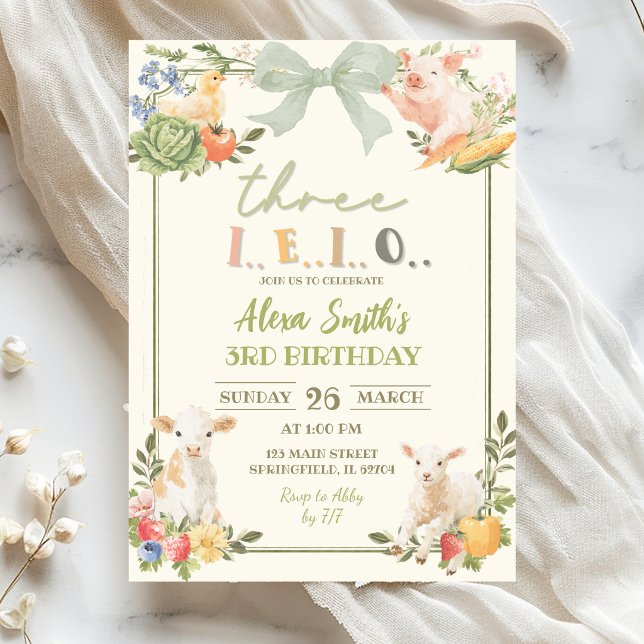 Invitación Cumpleaños de Animales de Granja en Mercado de Gra (Subido por el creador)