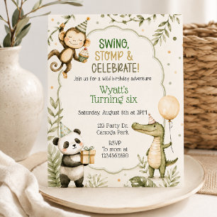 Invitación Cumpleaños de Animales de la Jungla Safari Anima