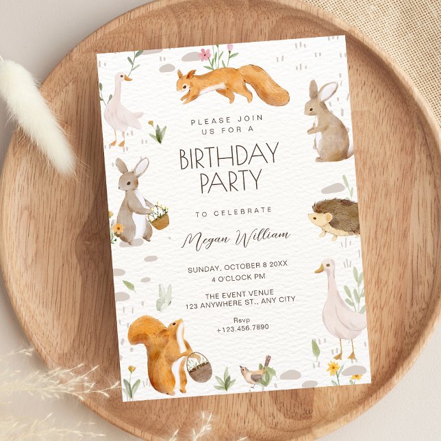 Invitación Cumpleaños de animales lindos (Subido por el creador)
