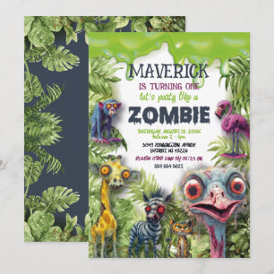 Invitación Cumpleaños de Animales Safari Zombie