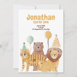 Invitación Cumpleaños de animales salvajes