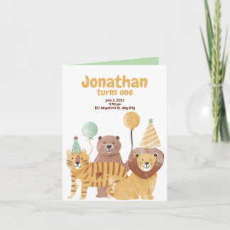 Invitación Cumpleaños de animales salvajes