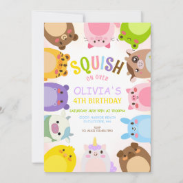 Invitación Cumpleaños de Animales Squish Girl
