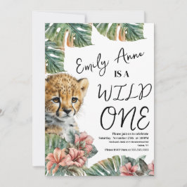 Invitación Cumpleaños de animalito bebé Safari acuarela Wild 