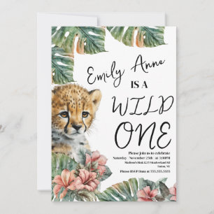 Invitación Cumpleaños de animalito bebé Safari acuarela Wild 