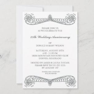 Invitación Cumpleaños de aniversario de plata número 25 de Pe