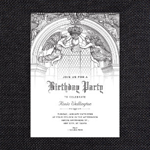 Invitación cumpleaños de arco barroco vintage